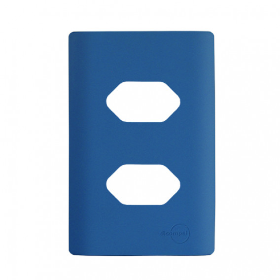 Placa P/ 2 Tomadas 4x2 - Novara Azul Fosco